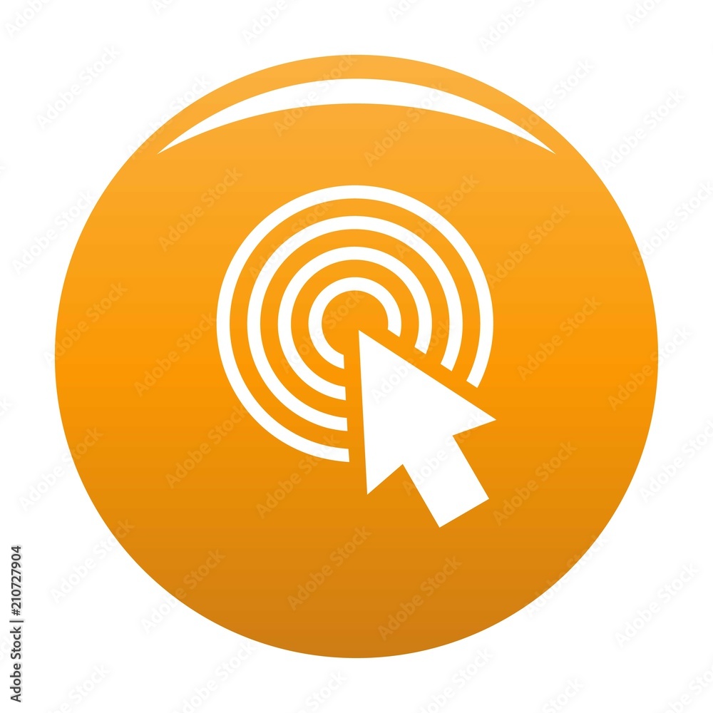 Poster cursor click round icon. simple illustration of cursor click round vector icon for any design orange