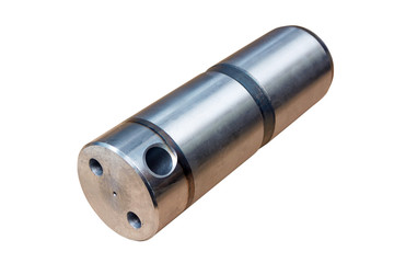 finger of fastening of the excavator bucket on an isolated white background
