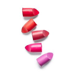 Lipsticks isolated on white background
