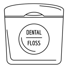 Dental floss icon. Outline illustration of dental floss vector icon for web design isolated on white background