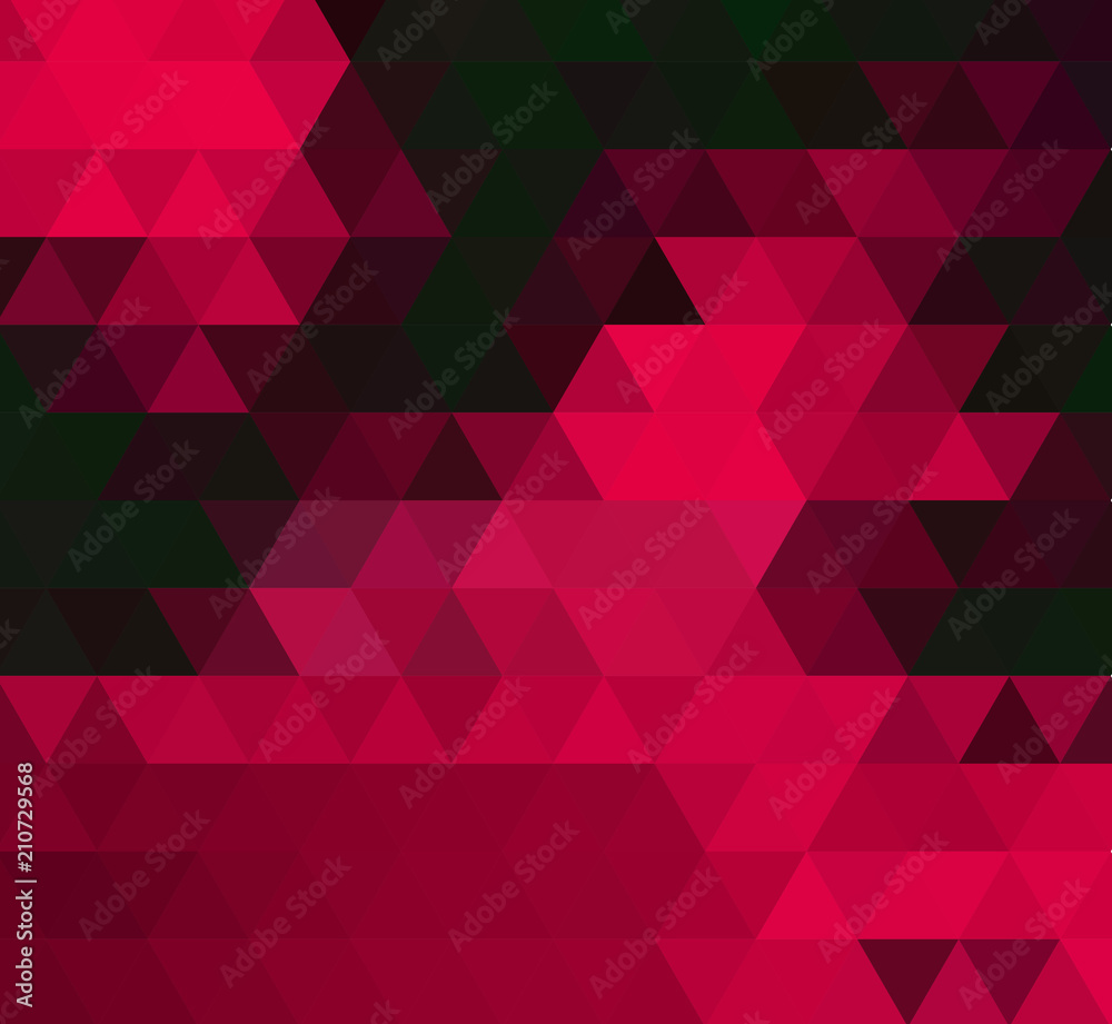 Wall mural dark red triangle mosaic template. glitter abstract illustration with an elegant design.