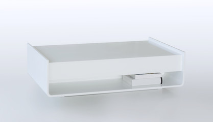 Modern isolated white wood table