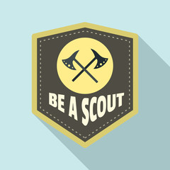 Be a scout axe logo. Flat illustration of be a scout axe vector logo for web design