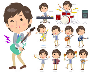 Jacket blue vest men_pop music