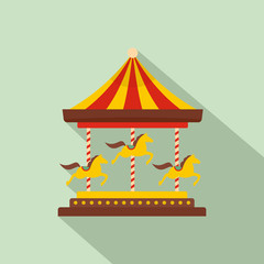 Horse carousel icon. Flat illustration of horse carousel vector icon for web design