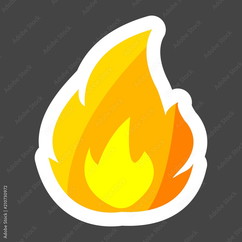 Canvas Prints vector fire icon on colored sticker. layers grouped for easy editing illustration. for your design.