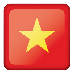 Icon representing square button of Vietnam. Ideal for catalogs of institutional materials and geography