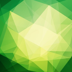 Abstract background consisting of yellow, green triangles. Geometric design for business presentations or web template banner flyer. Vector illustration