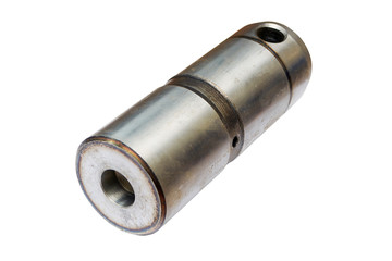 finger of fastening of the excavator bucket on an isolated white background
