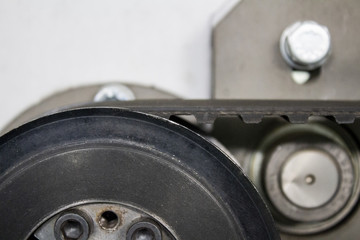 Part of ferrous pulley of strap transmission of mechanism of machine-tool..