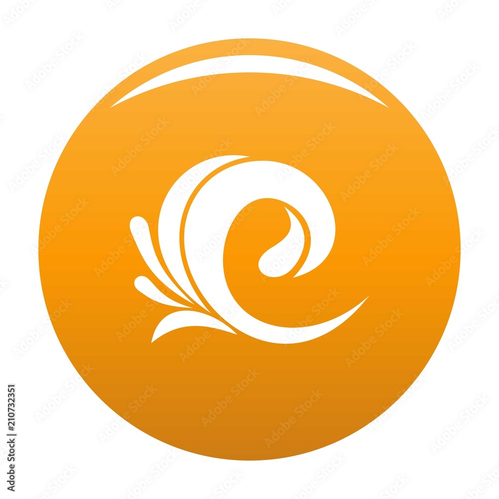 Sticker Wave tsunami icon. Simple illustration of wave tsunami vector icon for any design orange