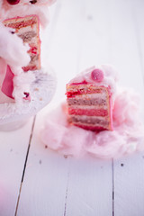 An unusual pink cake
