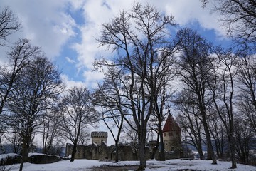 Burg Honburg auf dem Berg honberg in tuttlingen in winter