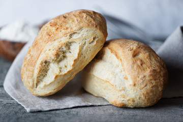 Two homemade ciabatta