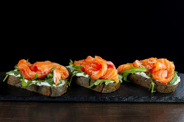 Sandwich with trout.