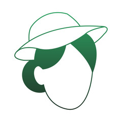 Young woman with sun hat vector illustration graphic design