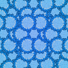 Indigo Felt Tip Floral Pattern