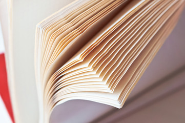 White notebook sheets. Turn of a clean notebook.