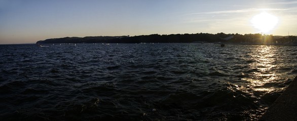 GDYNIA, POLAND: SEPTEMBER 29, 2017 - The small ship regatta in Gdynia Bay late afternoon on...