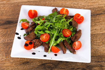 Beef with ruccola