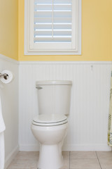 Toilet in colorful modern home