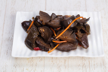 Appetizing marinated eggplant