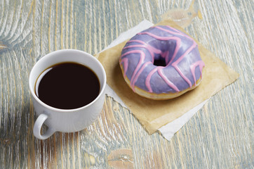 Coffee and violet donut