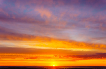 Sunset near the city