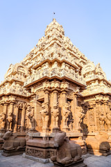 Fototapeta na wymiar Beatiful ancient Hindu temple, Kanchipuram, Tamil Nadu, India