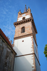 Fototapeta na wymiar Evangelical church tower in Bistrita