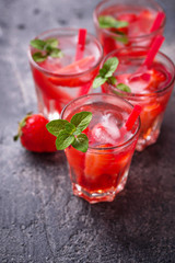 Summer fresh drink strawberry lemonade