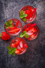 Summer fresh drink strawberry lemonade