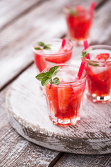 Summer fresh drink strawberry lemonade