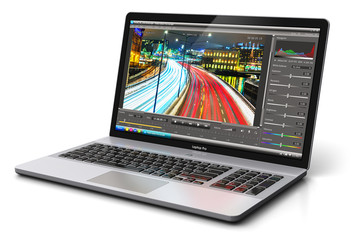 Laptop or notebook with video editing software