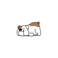 Lazy bulldog cartoon, vector illustration