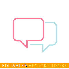 Chatting icon. Editable stroke sketch icon. Stock vector illustration.