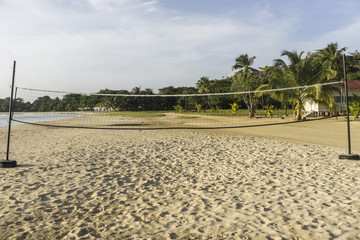 net to play volleyball on the beach