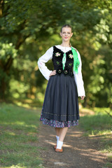 slovak woman in traditional costume 