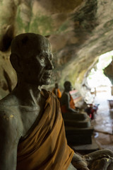 Statue of a Buddhist in Tham Suwan Kuha Temple Not a real person