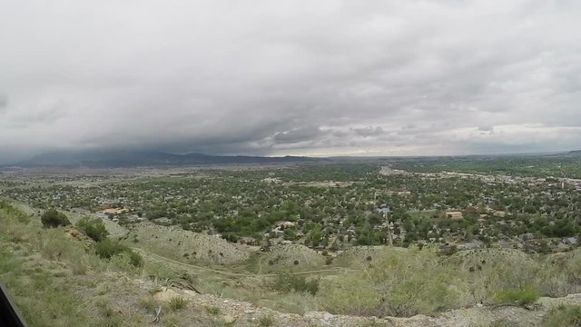Landscape view Echo Canyon from car on a highway, POV