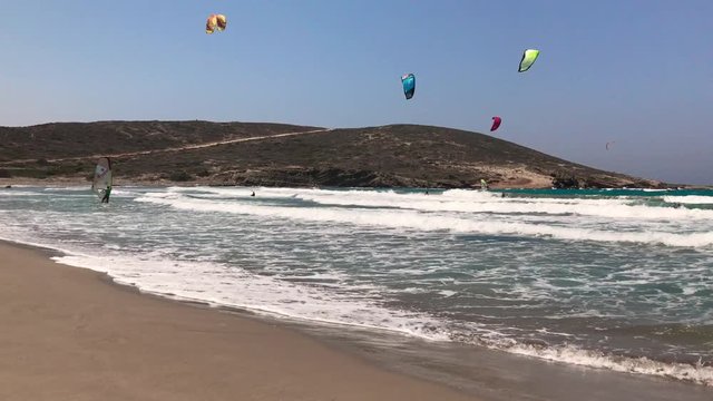 Kitesurfs in Prasonisi Island