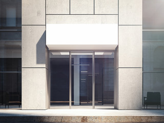 Business center entrance exterior. 3d rendering - 210747791