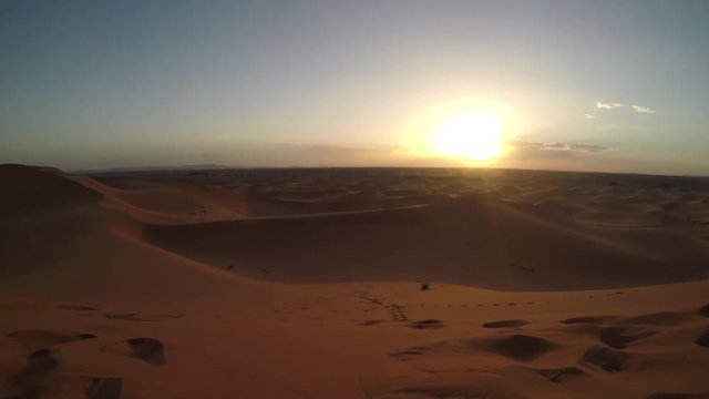 Time-lapse of sunset in Morocco desert