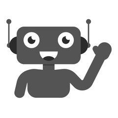 Chatbot retro icon concept illustration isolated on white background