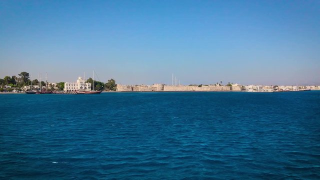 Kos Island Port - Greece - August 2017 - View of Kos Island port by speedboat