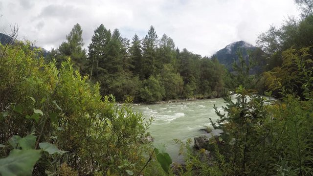 Wide shot, free flowing river in Colorado
