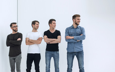 Fototapeta premium in full growth. a group of male friends