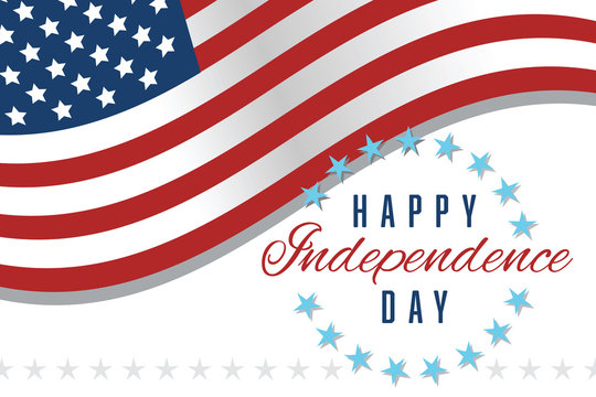 Flag Happy Independence Day 4th of July Horizontal Vector Illustration 1