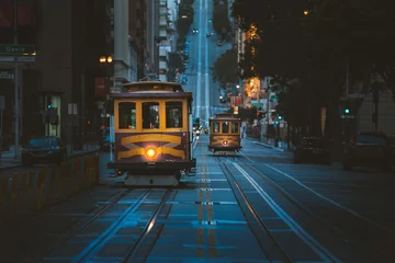Printed kitchen splashbacks San Francisco San Francisco Cable Cars at twilight, California, USA