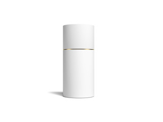White realistic round box on white background. 3d rendering